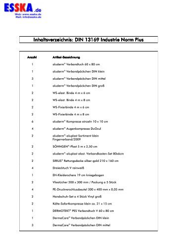 DIN 13169 Industrie Norm Plus