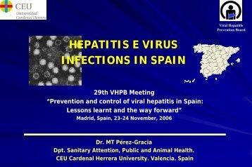 Hepatitis E infections in Spain - Viral Hepatitis Prevention Board