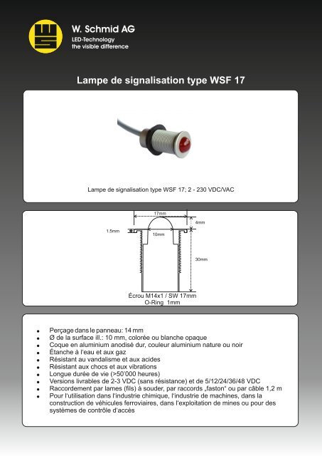 Lampe de signalisation type WSF 17 - LED