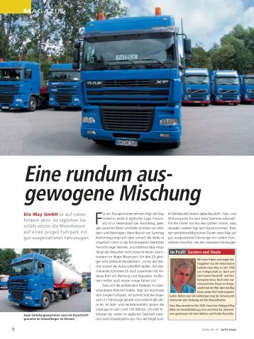 Eine rundum aus- gewogene Mischung - May Transporte GmbH