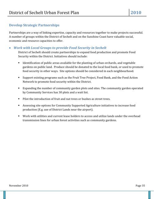 District of Sechelt Urban Forest Plan