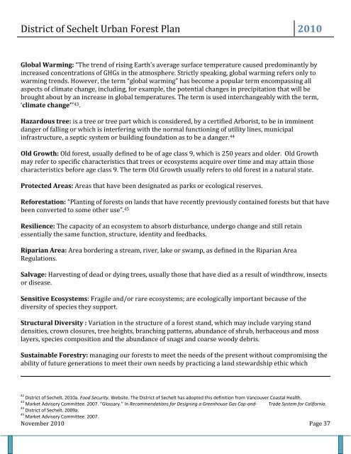 District of Sechelt Urban Forest Plan