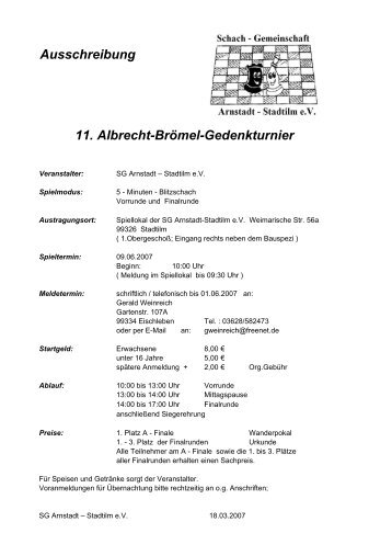 11.Brömel Ausschreibung - Schachlinks