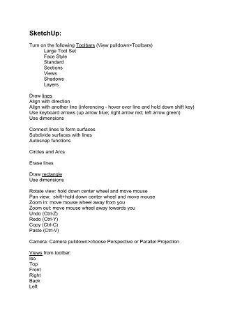 Click here for SketchUP lecture notes and basic exercises