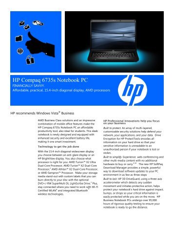 HP Compaq 6735s Notebook PC - AMD