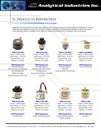 O2 Sensors for Rebreathers