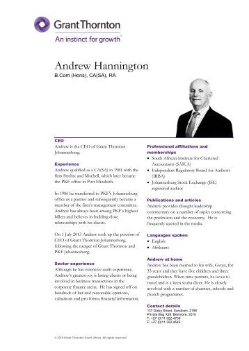 CV â Andrew Hannington - Grant Thornton