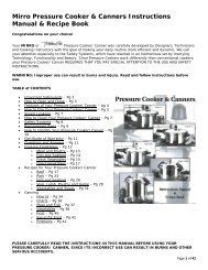 Mirro Pressure Cooker & Canners Instructions Manual & Recipe Book