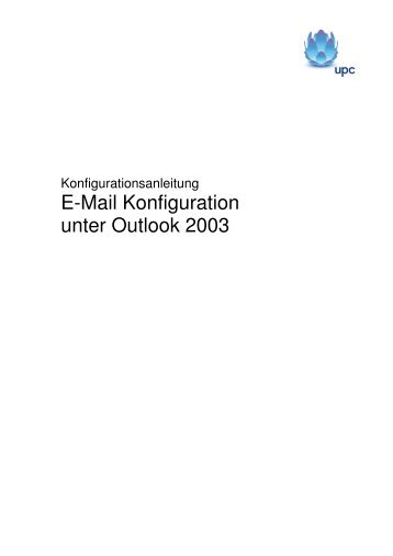 E-Mail Konfiguration unter Outlook 2003