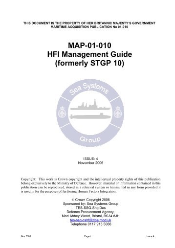 MAP-01-010 HFI Management Guide - Human Factors Integration ...