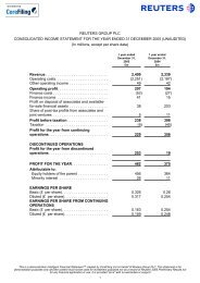 REUTERS GROUP PLC CONSOLIDATED INCOME STATEMENT ...