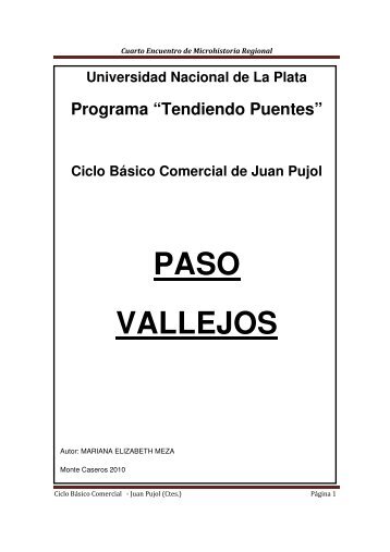paso vallejos - Tendiendo Puentes - Universidad Nacional de La Plata