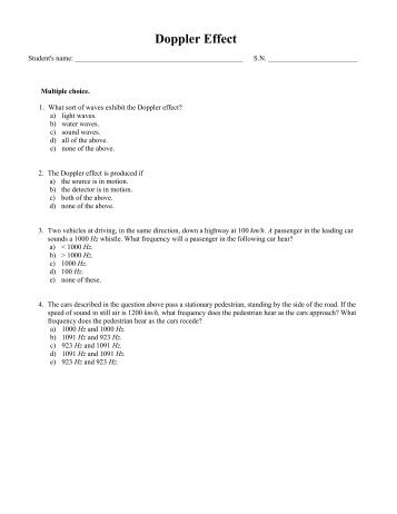 Doppler Effect Quiz