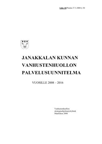 Vanhustenhuollon palvelusuunnitelma - Janakkalan kunta