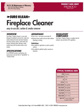Fireplace Cleaner - PROSOCO, Inc.