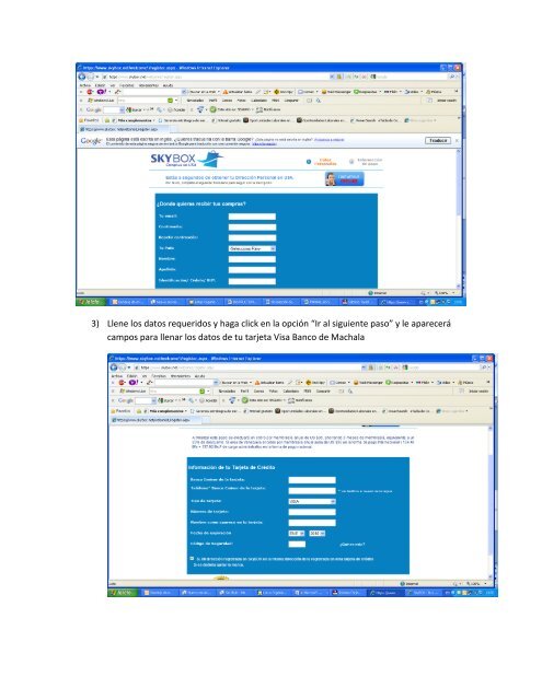 instrucciones para inscribirse en servicio skybox - Banco de Machala