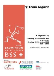 Programmheft - Badminton Swiss Series