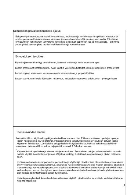 Esiopetuksen tyÃ¶suunnitelma 2012-2013 - Janakkalan kunta