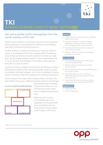 THOMAS-KILMANN CONFLICT MODE INSTRUMENT - OPP - Eu.com