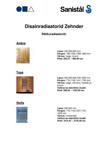 Disainradiaatorid Zehnder