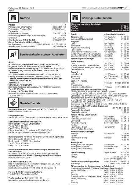 Terminhinweise - Gemeinde.Schallstadt