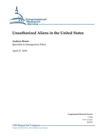 Unauthorized Aliens in the United States - Federation of American ...