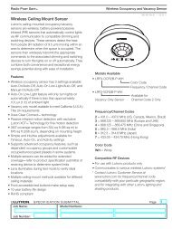 Lutron Wireless Ceiling Mount Sensor Spec Sheet - LED Source