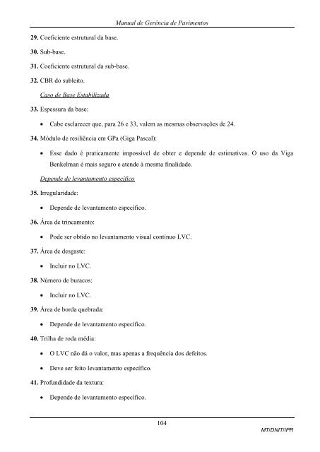 MANUAL DE GERÃNCIA DE PAVIMENTOS 2010 - IPR - Dnit