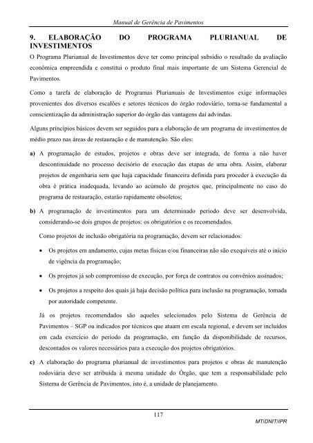 MANUAL DE GERÃNCIA DE PAVIMENTOS 2010 - IPR - Dnit