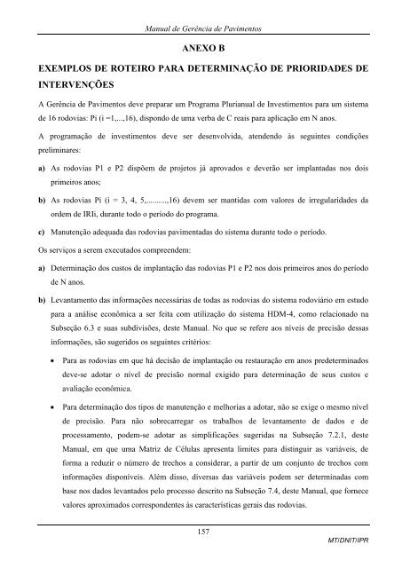 MANUAL DE GERÃNCIA DE PAVIMENTOS 2010 - IPR - Dnit