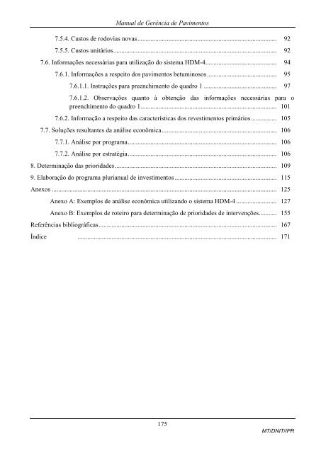 MANUAL DE GERÃNCIA DE PAVIMENTOS 2010 - IPR - Dnit