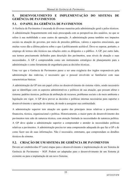 MANUAL DE GERÃNCIA DE PAVIMENTOS 2010 - IPR - Dnit