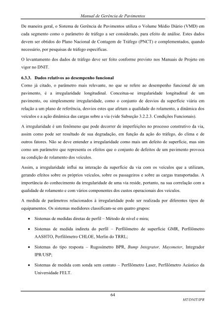 MANUAL DE GERÃNCIA DE PAVIMENTOS 2010 - IPR - Dnit