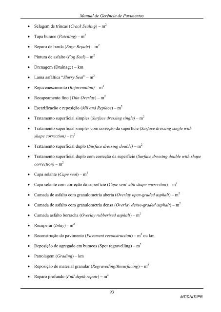 MANUAL DE GERÃNCIA DE PAVIMENTOS 2010 - IPR - Dnit