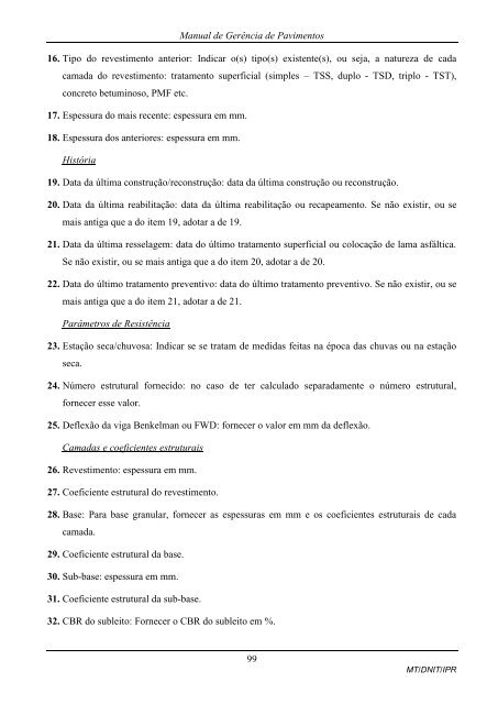 MANUAL DE GERÃNCIA DE PAVIMENTOS 2010 - IPR - Dnit