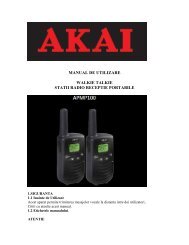 MANUAL DE UTILIZARE WALKIE TALKIE STATII ... - AKAI Romania