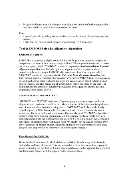 Optimal Pairwise Alignment Tools - University of Missouri - Kansas ...