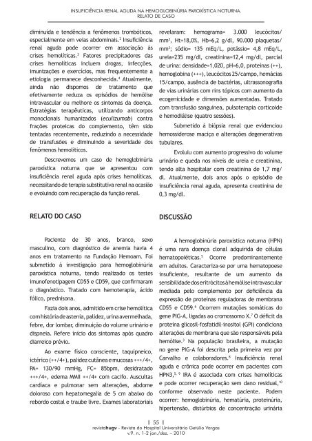 Revista HUGV 2010 - Hospital UniversitÃ¡rio GetÃºlio Vargas - Ufam