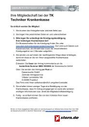 Ihre Mitgliedschaft bei der TK Techniker Krankenkasse