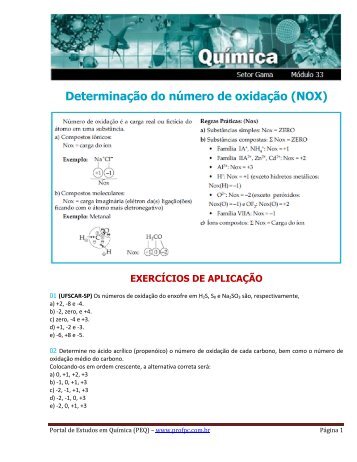 Oxi-reduÃ§Ã£o (CÃ¡lculo do Nox) - Portal de Estudos em QuÃ­mica