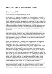 Brief aus Jericho von Susanne Triner - Together21.org