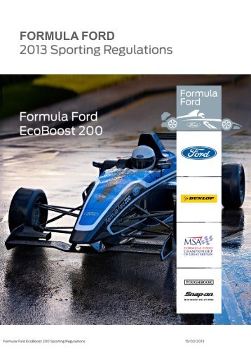 2013 Sporting Regulations - British Formula Ford