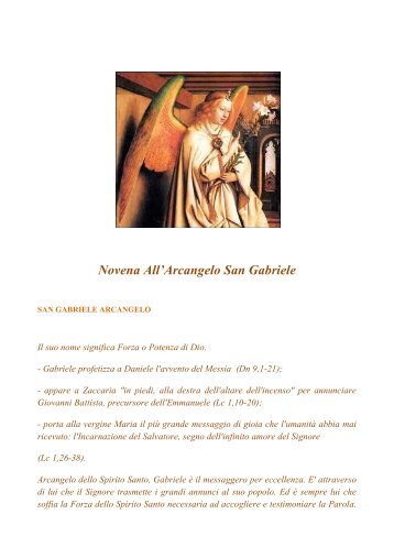 Novena All'Arcangelo San Gabriele - Sotto le ali degli Angeli