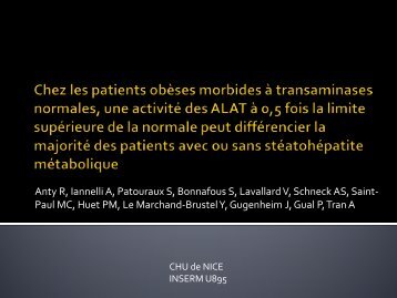 Chez les patients obÃ¨ses morbides Ã  transaminases normales ... - Afef