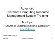 Advanced LCRM Training - Computation - Lawrence Livermore ...