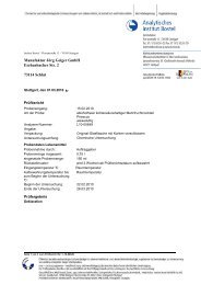 Inhaltsstoffe und Nährwertanalyse - Institut Bostel, Stuttgart