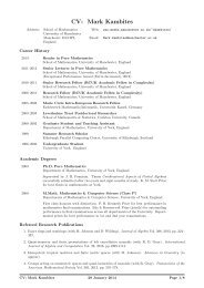 CV: Mark Kambites - School of Mathematics - The University of ...