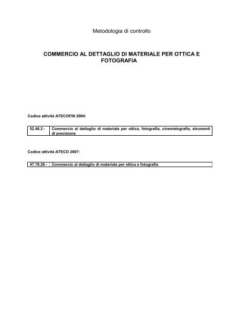 Commercio al dettaglio di materiale per ottica e fotografia - pdf