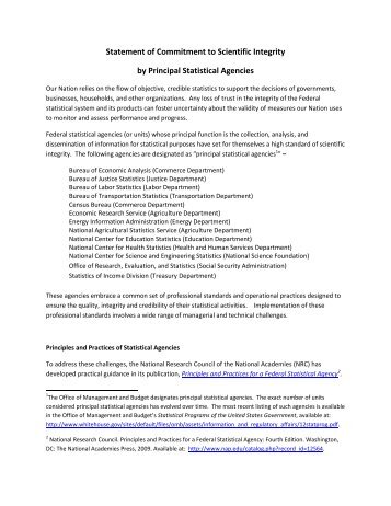 Statement of Commitment to Scientific Integrity by Principal ...