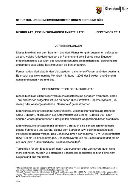 Merkblatt Eigenverbrauchstankstellen - Struktur- und ...